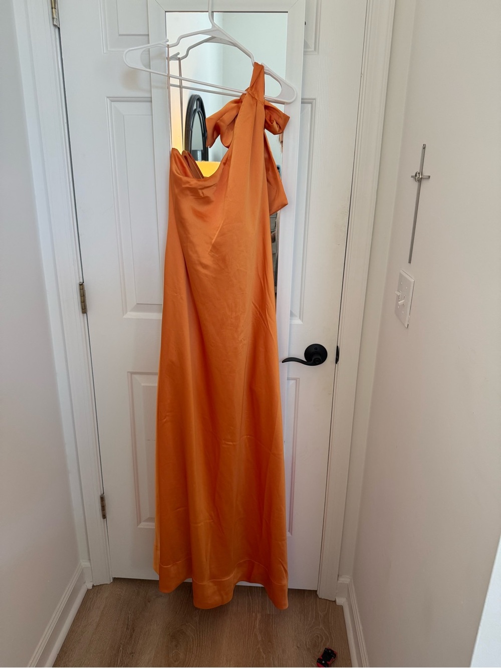 Show Me Your Mumu One-Shoulder Orange Satin Dress